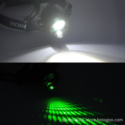 Adjustable Focus Cree T6 Bulb 1000Lumens Rechargeable Outdoor Headlamp Led Lenser With Laser